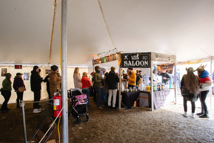 The UllrGrass Saloon, located under the heated tent, provided a little break from the cold weather over the weekend.